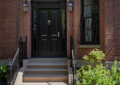 3-Historic-meets-modern-brownstone-renovation-exterior-entry-boston-David-Sharff-Architect
