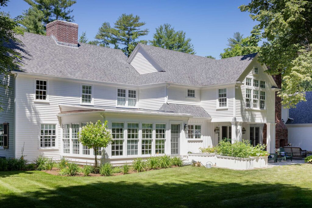 4-Suburban-splendor-colonial-house-renovation-rear-facade-westwood-David-Sharff-Architect